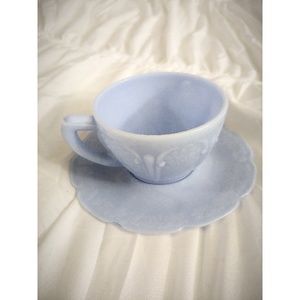 Vintage Powder Blue Tea Cup with Plate!!